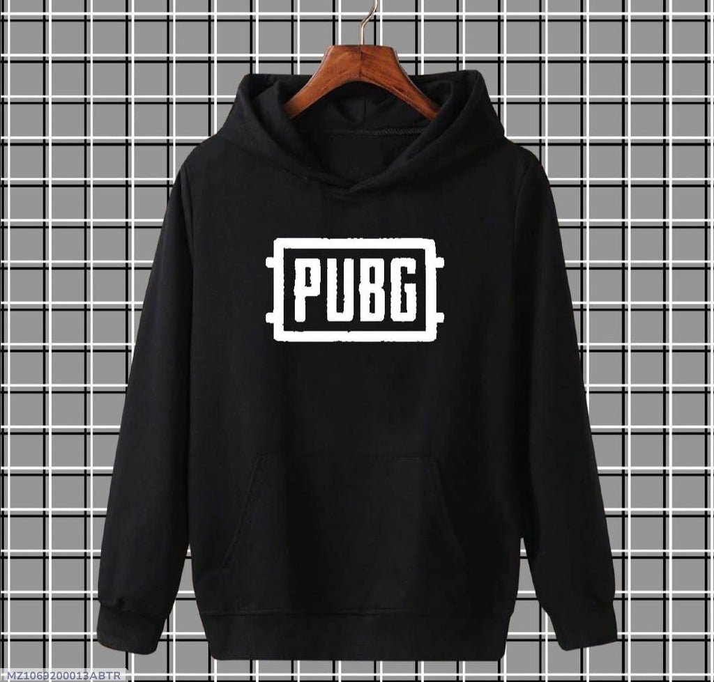 Men Black PUBG Hoodie Cotton Graphic Sublimation Medium to XL