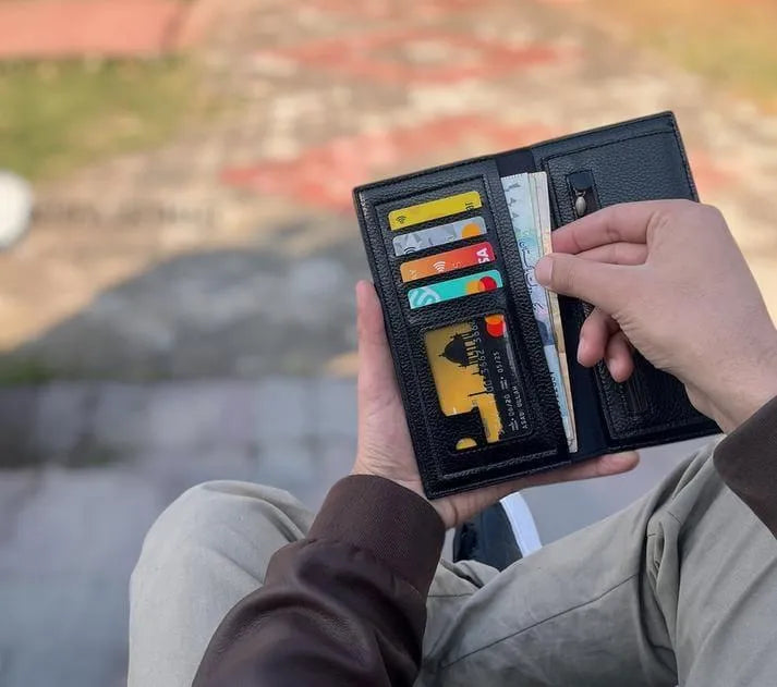 Men's Leather Wallet Half-Crocodile Multicolor