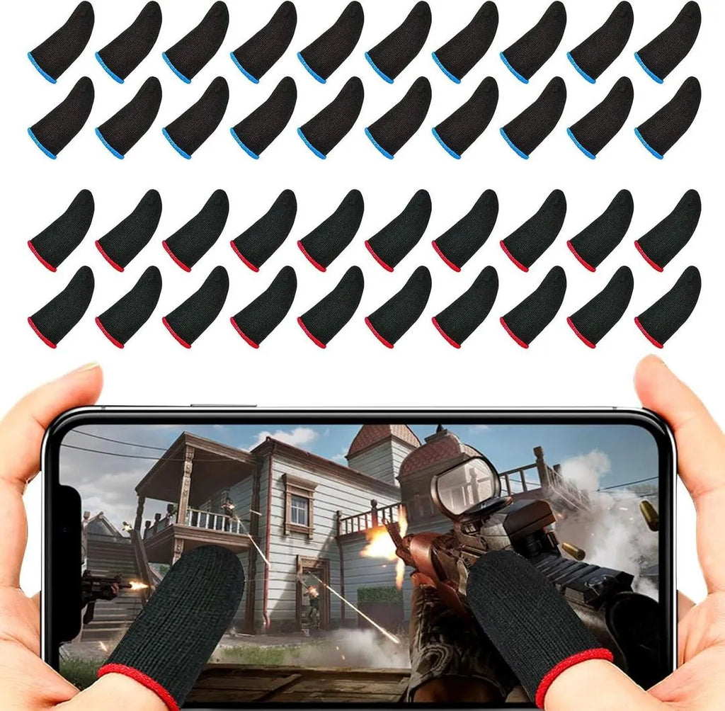 Mobile Gaming Thumb Sleeves Black Anti-Sweat Slip-Proof