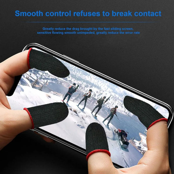 Mobile Gaming Thumb Sleeves Black Anti-Sweat Slip-Proof