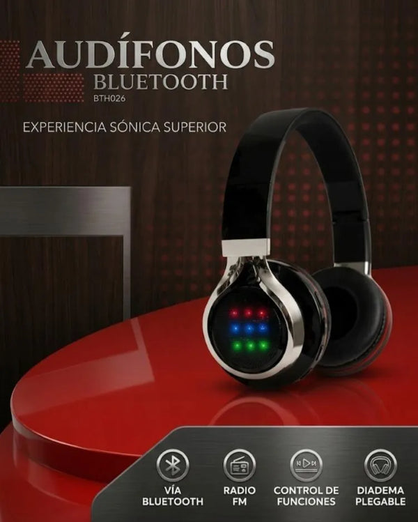 Bluetooth Headphones with RGB Light Black
