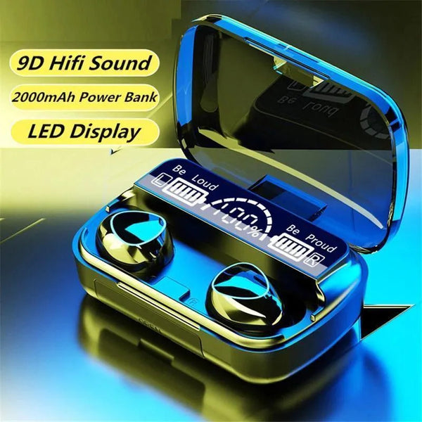 Digital Display Case Earbuds with 9D Hifi Sound and 2000mAh Battery