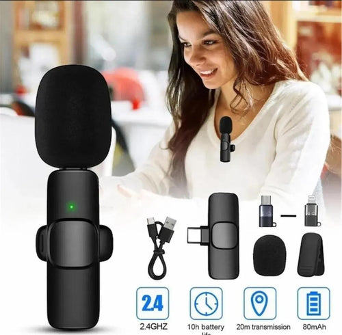 Black Plug & Play Smartphone Microphone for Video Recording