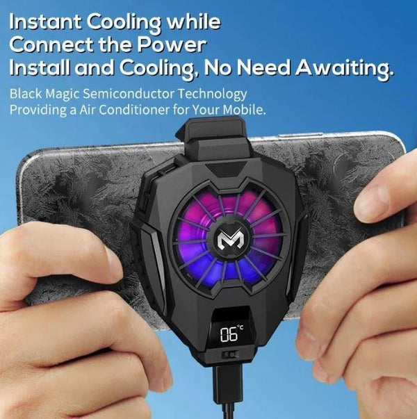 Mobile Phone Cooler with Temp Display Multicolor ABS