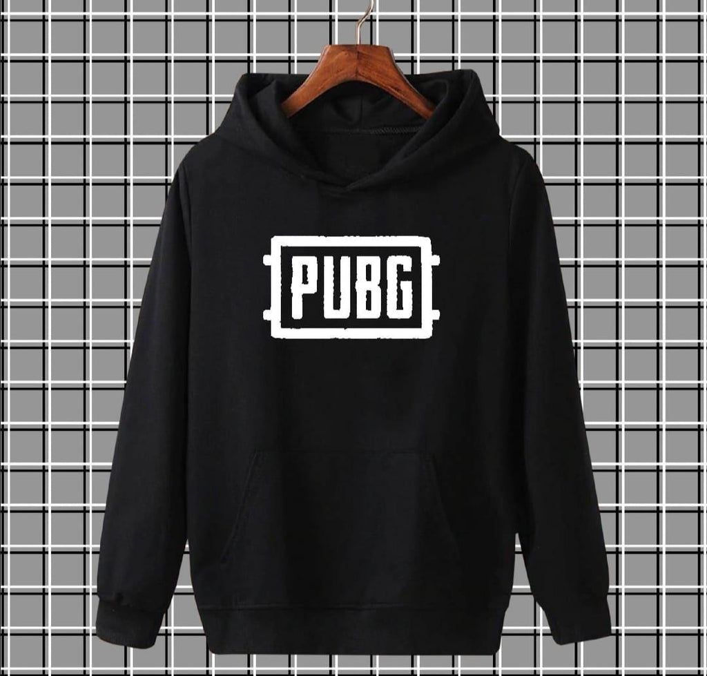 Men Black PUBG Hoodie Cotton Graphic Sublimation Medium to XL