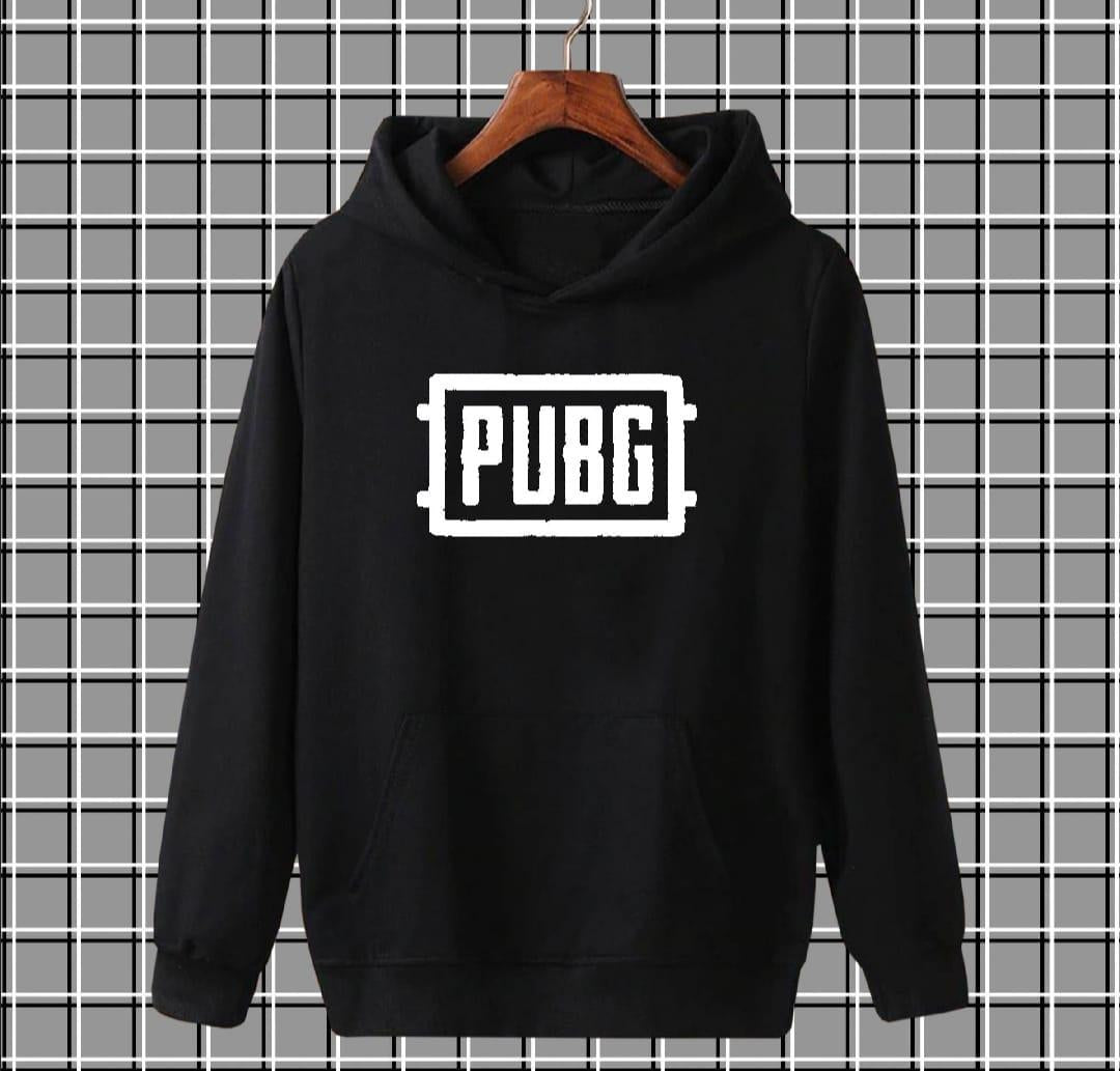 Men Black PUBG Hoodie Cotton Graphic Sublimation Medium to XL